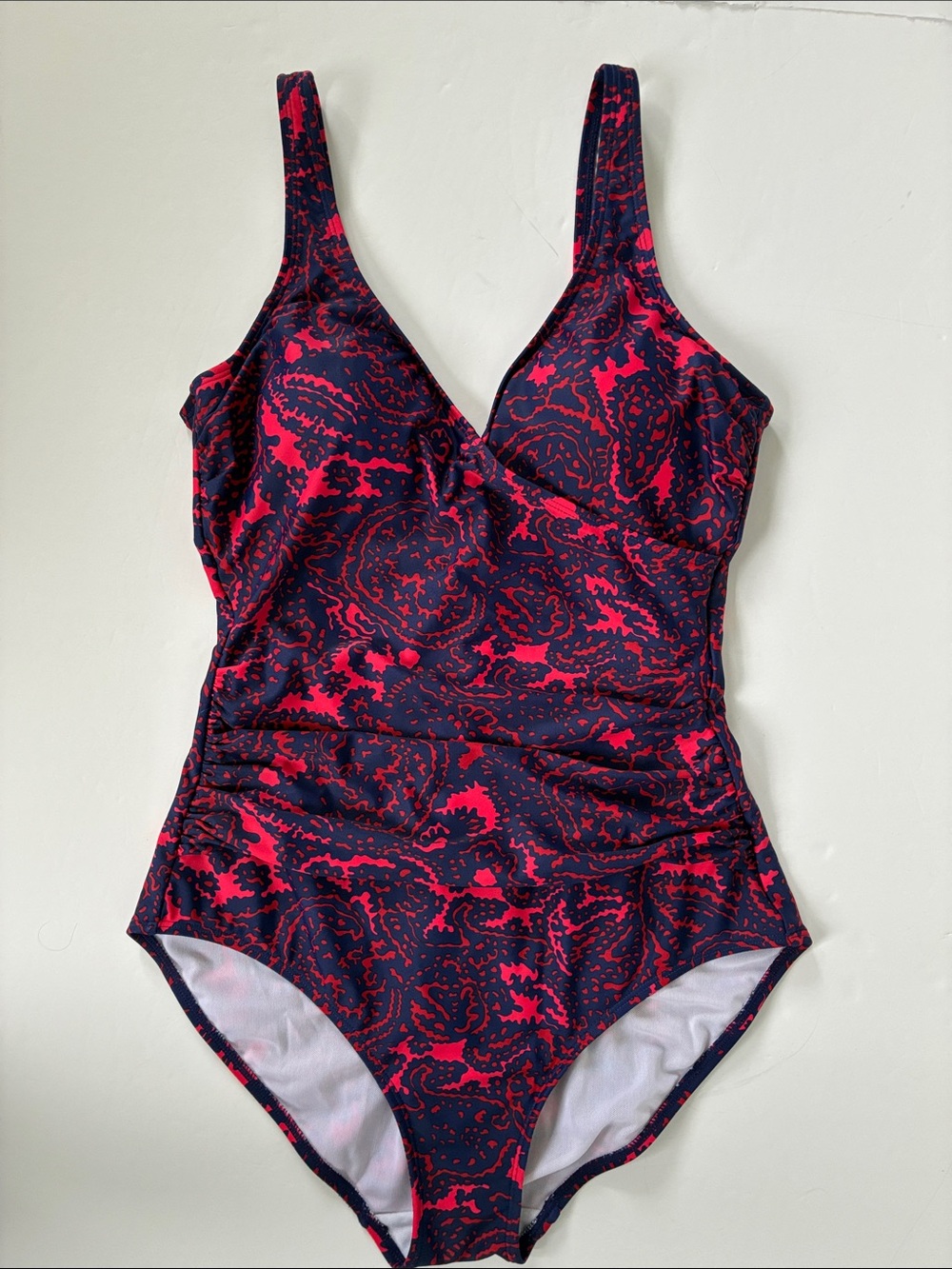 Boden Paisley One-Piece Swimsuit with V-Neck 8R